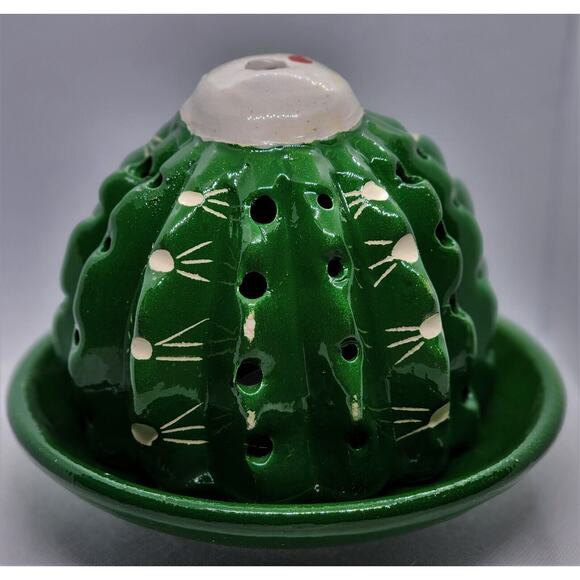 CANDLE HOLDER/VOTIVE-Cactus-Ceramic-Primitive-Unique - Picture 5 of 7